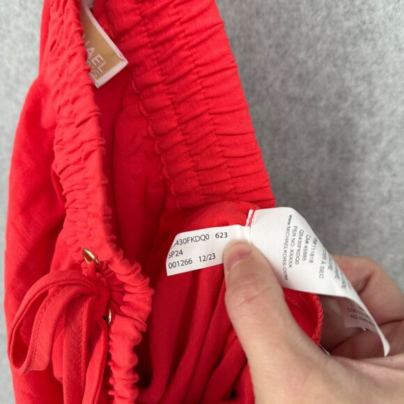 Michael Kors Womens Wide Leg Pant Size M Sea Coral Split Hem Flowy Beachy NEW - Picture 9 of 14